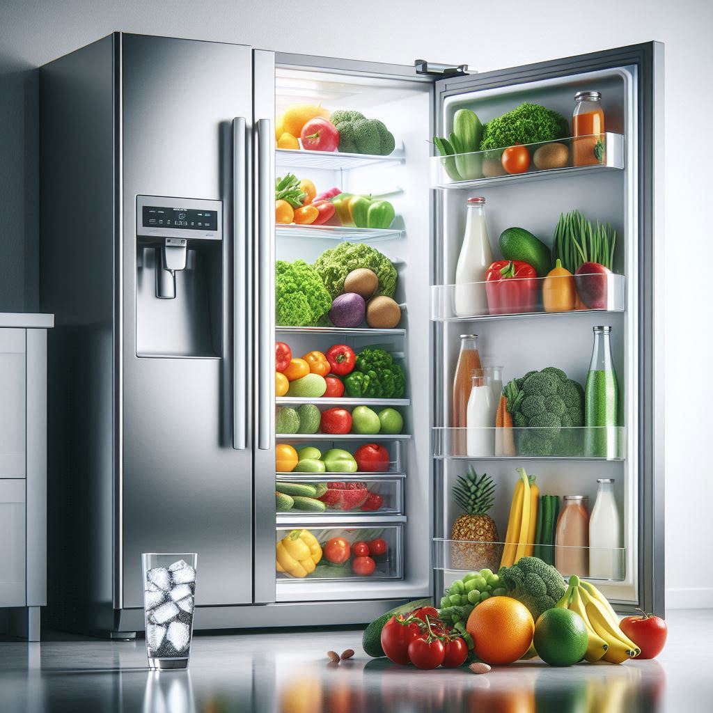 Kühlschrank mit viel Obst und Gemüse