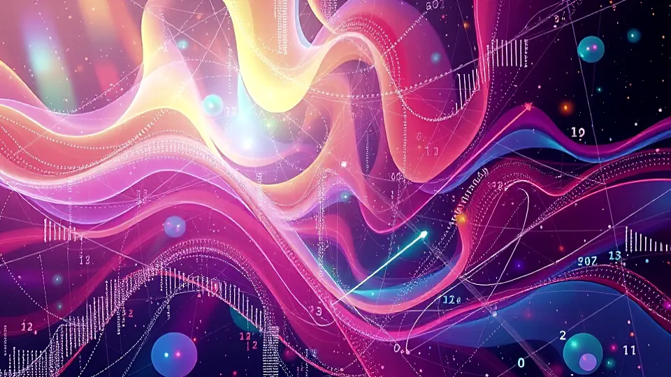 KI-generiertes Bild, surreal mit Mustern, Farben, Wellen, fließenden Formen