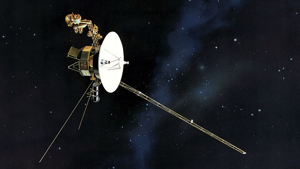 Künstlerische Darstellung einer Voyager-Sonde im All